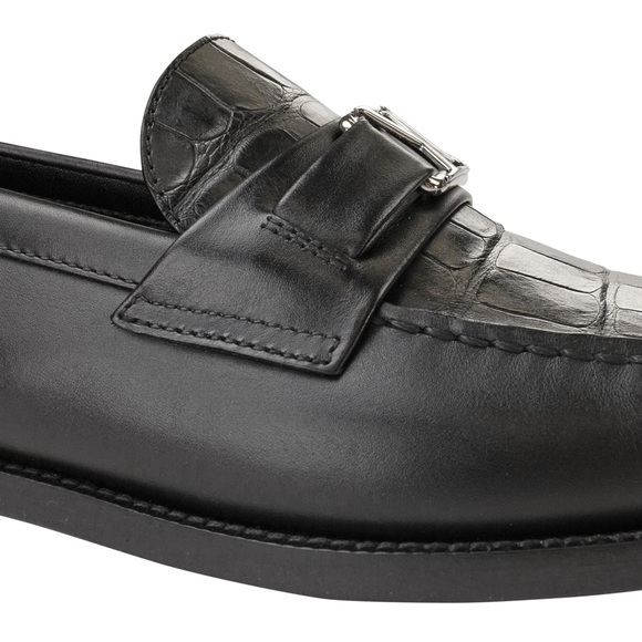 Louis Vuitton Black Crocodile Upper Major Loafers size 7.5 - Picture 5 of 7